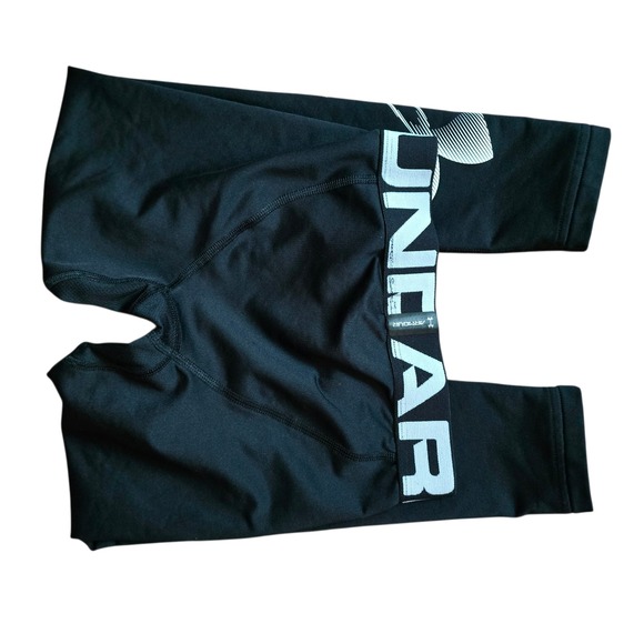 Under Armour Kids Youth YSM ColdGear Compression Leggings Black UA Logo - Picture 2 of 5